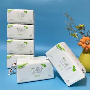 洁澜香绵柔16包460张木浆大包抽取式面巾纸可湿水家用整箱实惠