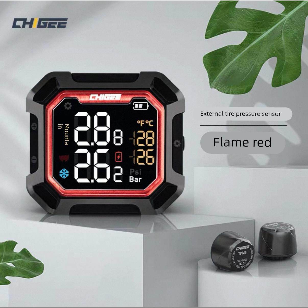 CHIGEE骑技G3摩托车胎压监测器防水无线外置胎压检测仪高精度