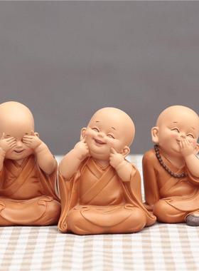 佛系减压不要生气摆件情绪稳定解压治愈沙弥小和尚禅意客厅装饰品