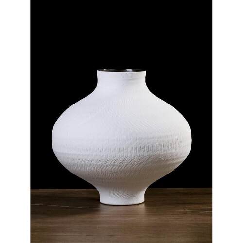 休闲白色陶瓷插花样板房新型中国风干花饰品酒店餐厅桌面装饰配套