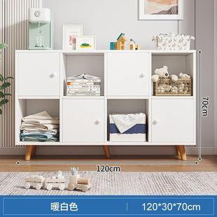 书架置物架落地书柜家用客厅靠墙矮柜学生储物收纳柜格子柜八格
