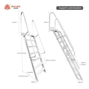 加厚焊接铝合金阁楼梯家用登高楼梯室外基坑爬梯车用梯工程库房梯