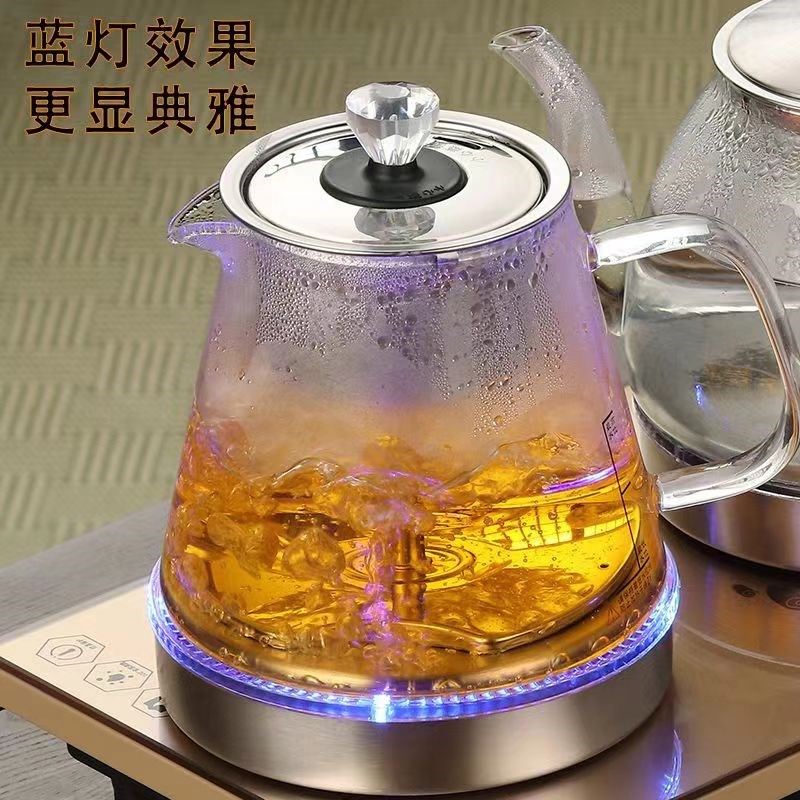 家用多功能养生玻璃蒸茶壶底部上水烧水壶顶部上水煮茶壶蓝光消毒