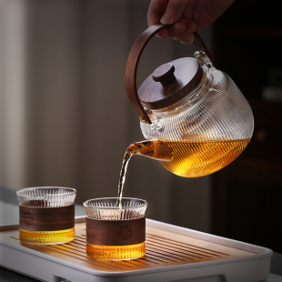 茶水耐高温 提梁壶家用玻璃烧水泡茶办公室黑晶炉煮茶壶煮茶器新款