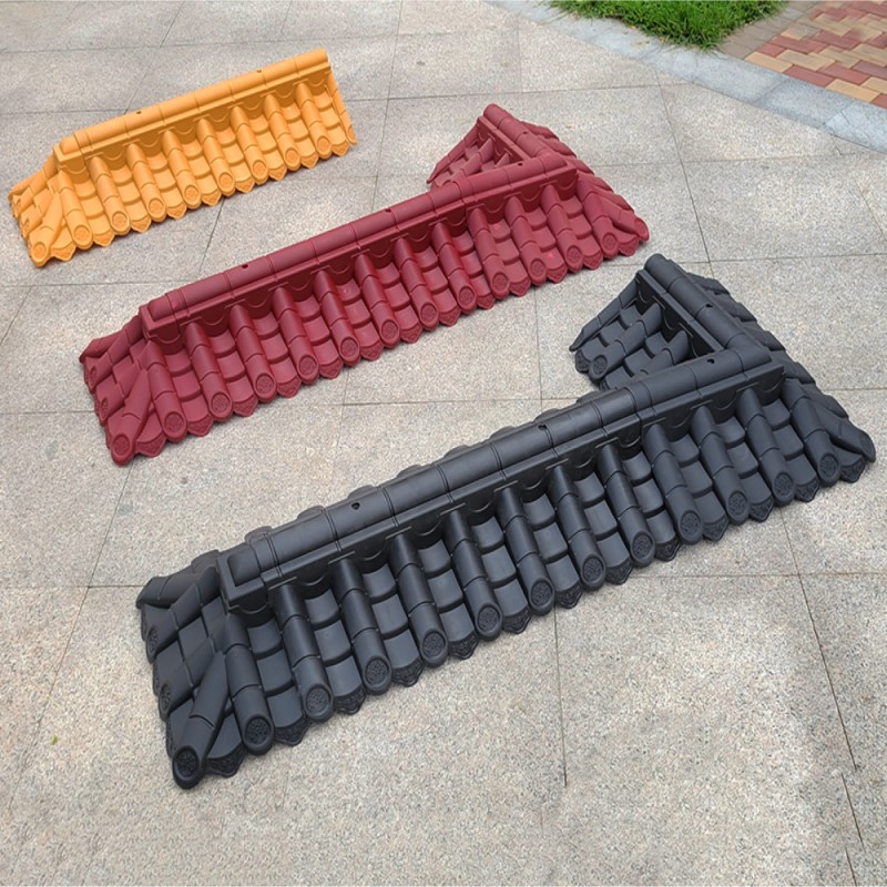 37墙仿古瓦墙头帽面围墙一体瓦复古马头墙压顶琉璃瓦装饰树脂瓦