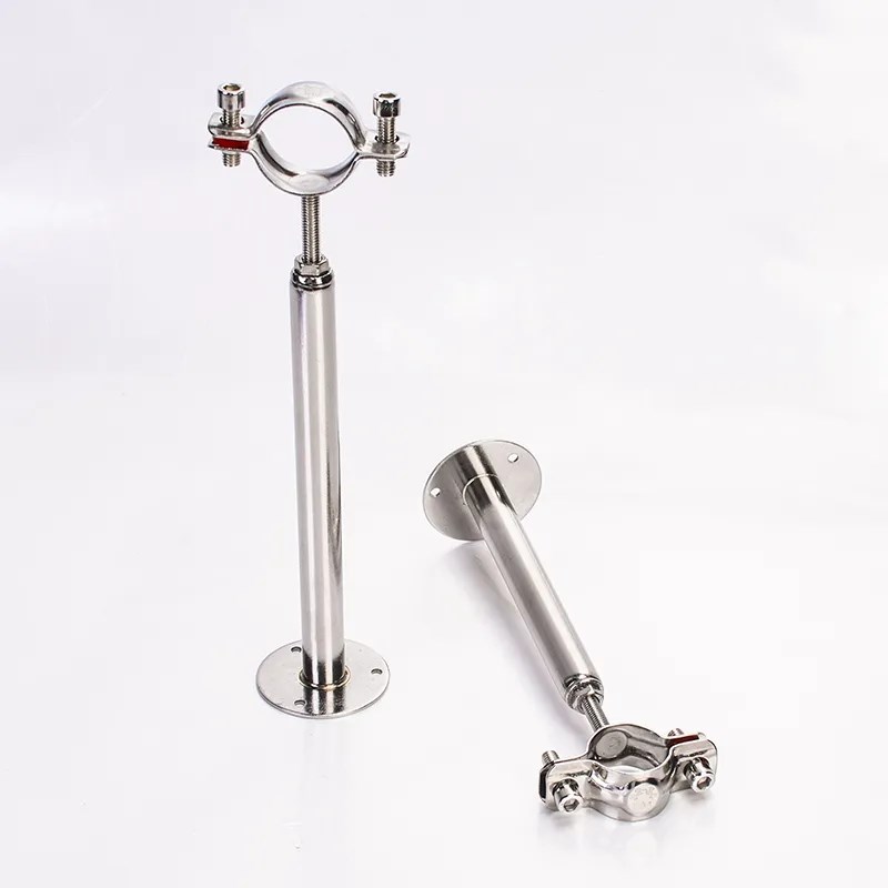 调节伸缩高度加长顶装窗帘支架不锈钢燃气管卡支撑托架固定夹箍