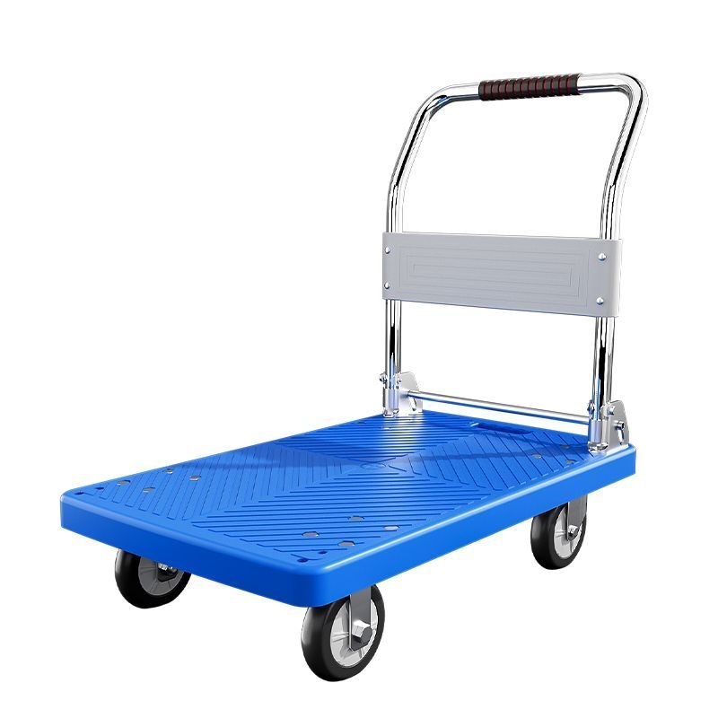 加厚平板车小推车拉货折叠手推车静音拉车家用快递便携拖车搬运车