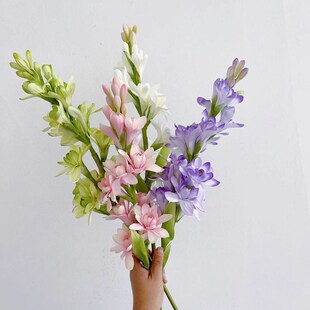 晚香玉仿真花重瓣玉簪花家居展厅装饰室内家居玄关摆放摄影道具花