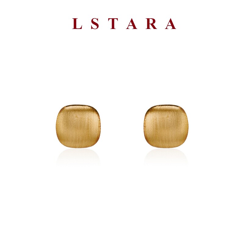 LSTARA18K金拉丝方块耳钉