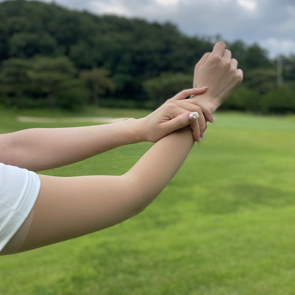 UPF50韩国高尔夫袖套防晒golf球冰袖男女连肉色高端冰丝自然隐形