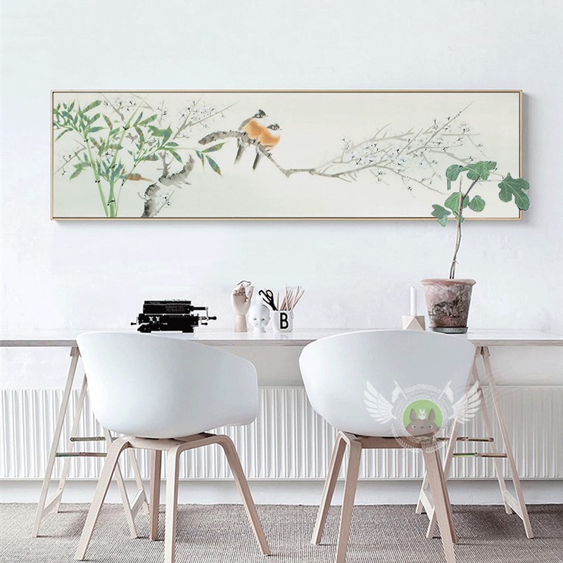 3007新中式卧室床头挂画风景壁画沙发背景墙酒店有框画客厅装饰画