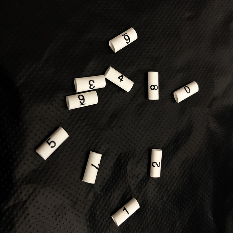 0-9热缩号码管编号管 数字管线束标识防水电线编码管打印字半切