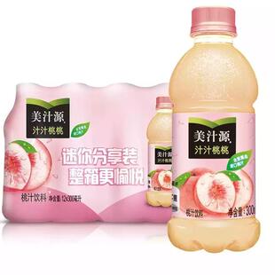 可口可乐美汁源果粒橙汁汁桃桃300ml*12瓶桃汁迷你装小瓶果味饮料