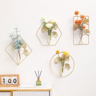 墙上面装饰品花器墙壁沙发电视背景挂件餐厅卧室房间铁艺轻奢创意