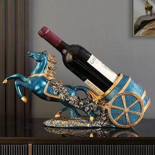 饰品摆件现代轻奢简约高档红酒架客厅家居玄关电视柜工艺品 酒柜装