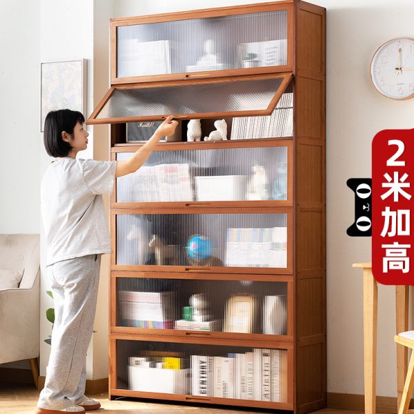 书架落地置物架书柜子家用儿童客厅简易卧室靠墙杂物柜实木展示柜