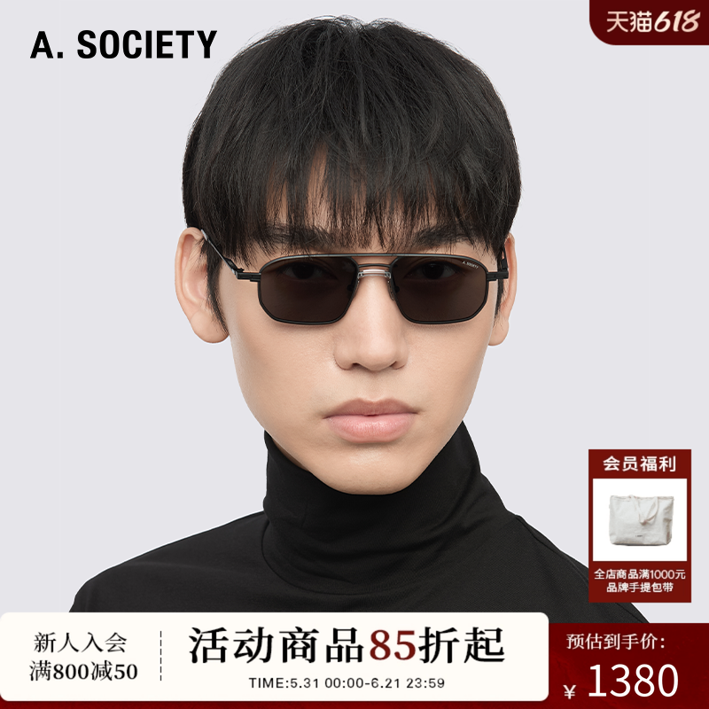王以太同款 A.SOCIETY THIN TITANIUM 超轻钛金属窄框太阳镜HAVEN