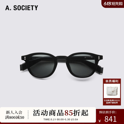 A.SOCIETY A.CLASSICS 系列圆框复古太阳镜男女防晒墨镜舒适 AMOS