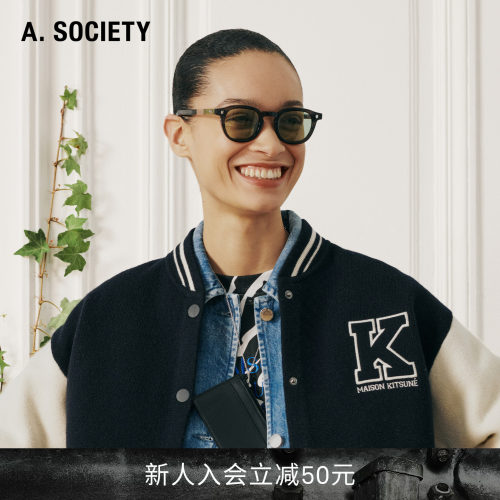 A.SOCIETY×MAISON KITSUNE 休闲圆框墨镜防紫外线太阳镜 CAMILLE