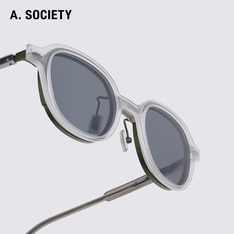 A.SOCIETY CLIP ON磁吸防蓝光钛金属圆框男女太阳镜平光镜 MARLEY