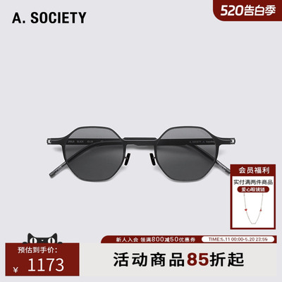A.SOCIETY Topologie联名系列方形休闲复古金属太阳镜 JANJA