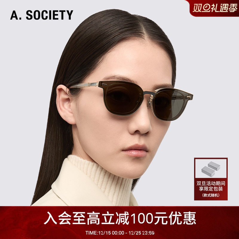 A.SOCIETY CLIP ON磁吸防蓝光办公圆框男女太阳镜平光镜 GREER