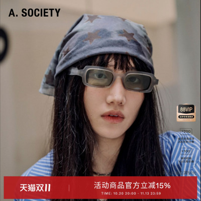 【新品】A.SOCIETY 复古窄方框墨镜防紫外线太阳镜墨镜男女 IVY