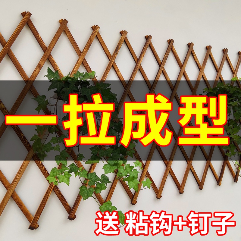 防腐木栅栏爬藤架花园伸缩围栏户外庭院菜园壁挂墙上花Z架篱笆攀