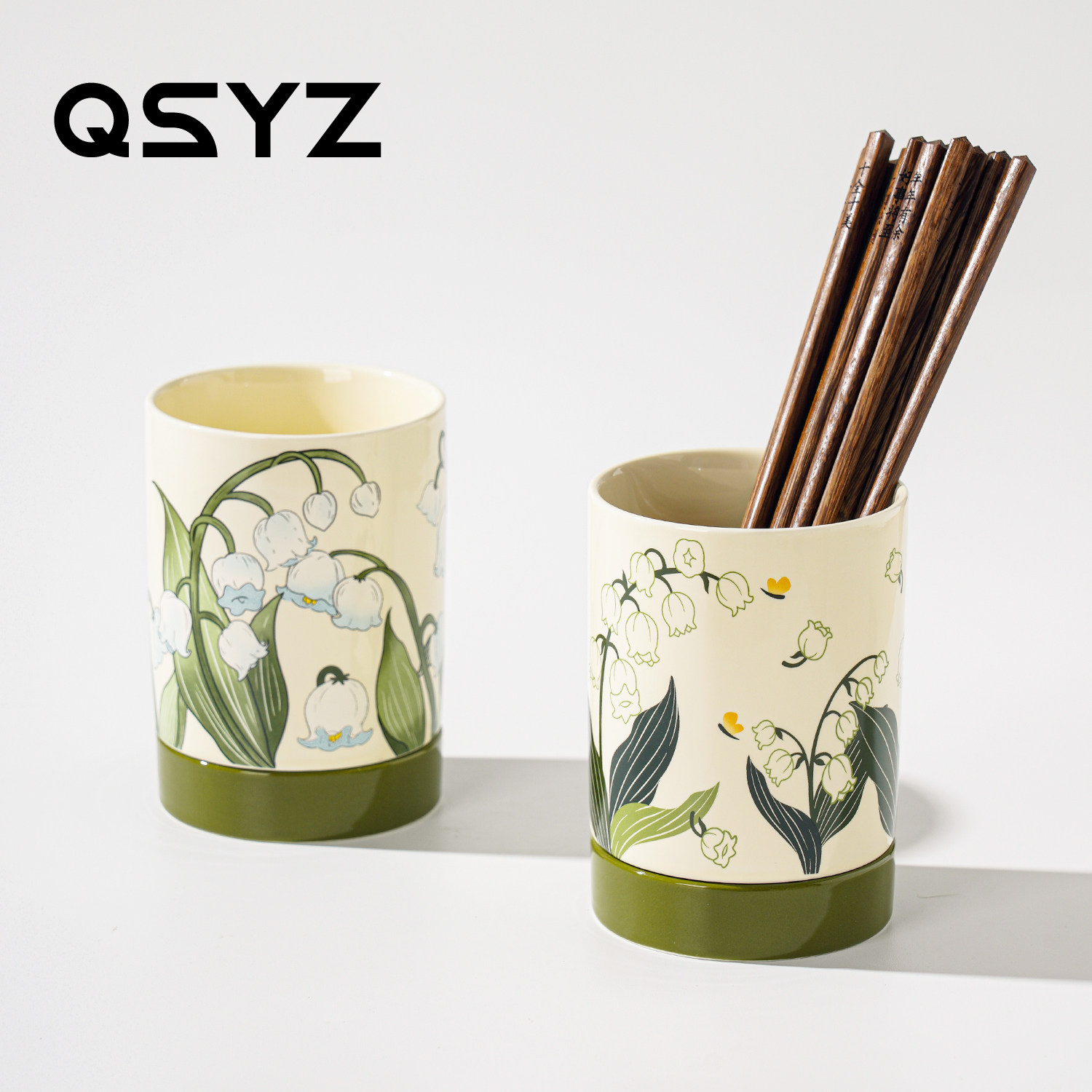 QSYZ·中古陶瓷筷子笼高颜值筷子筒收纳盒家用厨房台面沥水筷子架