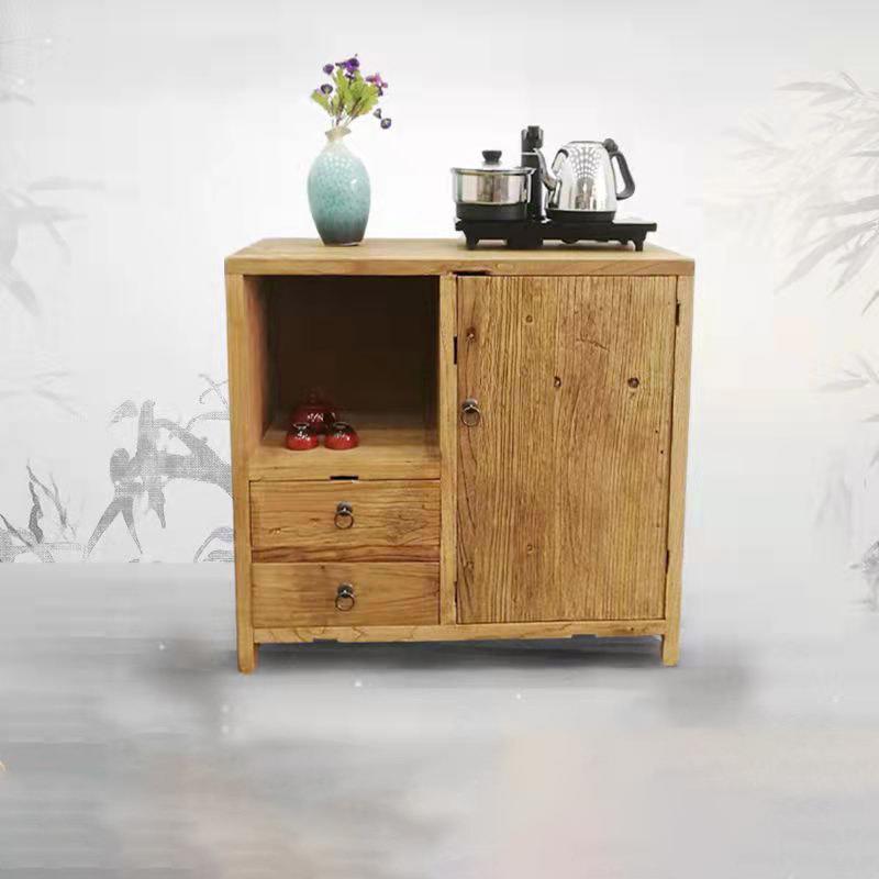 老榆木茶水置物柜餐边柜储物客厅民宿收纳简约玄关矮柜禅意储物柜