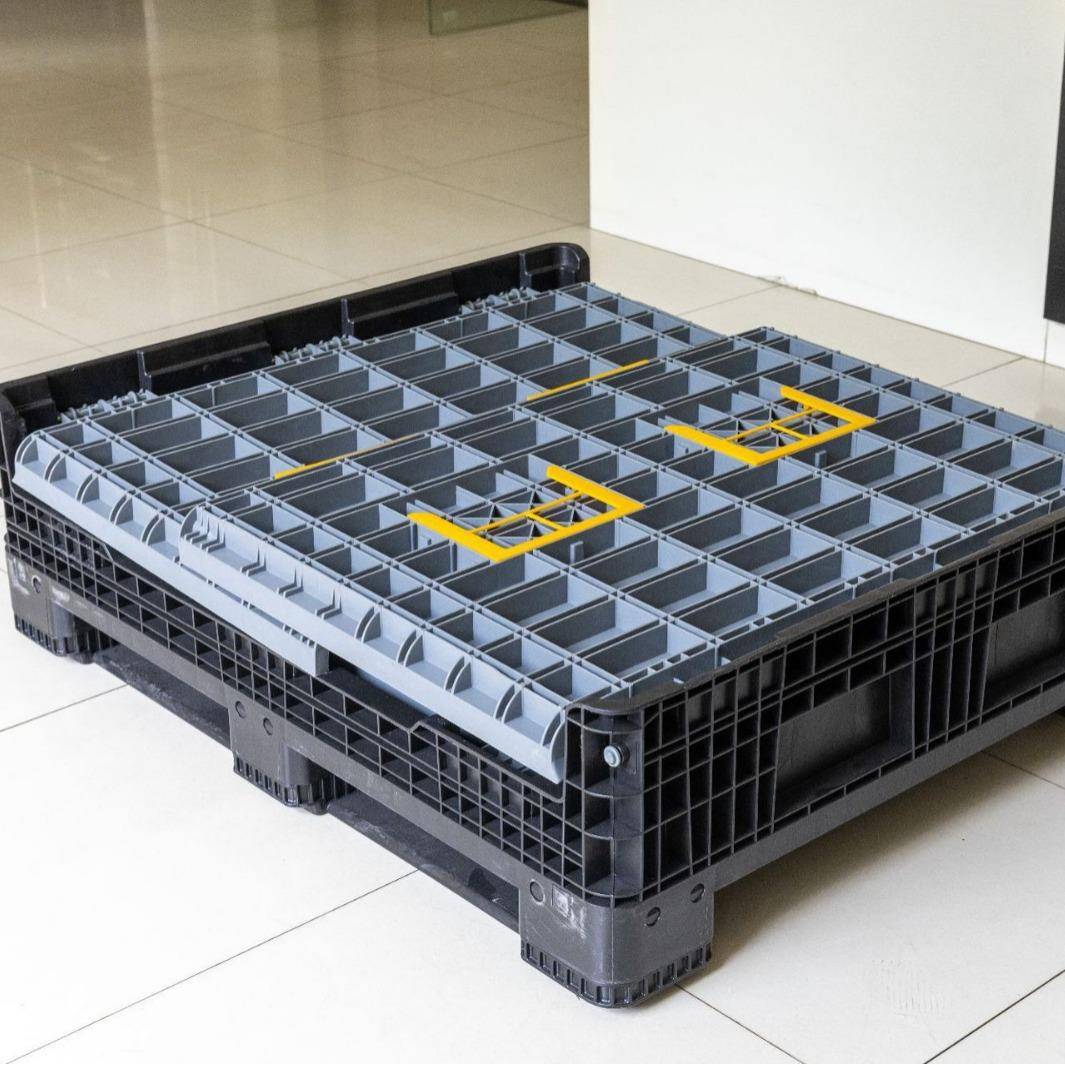 卡板箱可折叠塑料箱大号箱式托盘围板中转箱立体库仓储工业周转箱