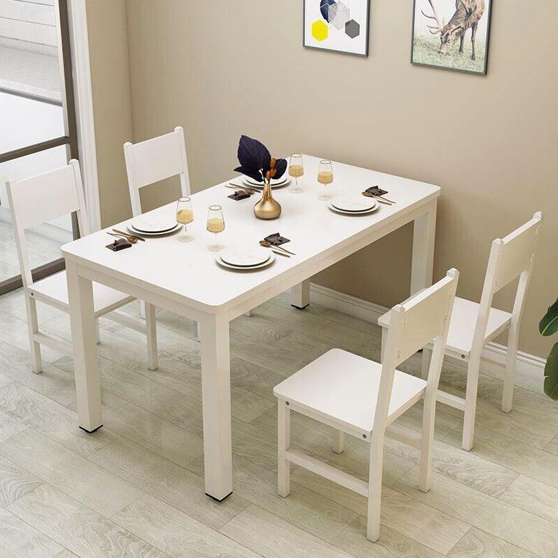 快餐桌椅4人桌子椅简约现代一长方形饭店小户型组合6四桌家用吃饭