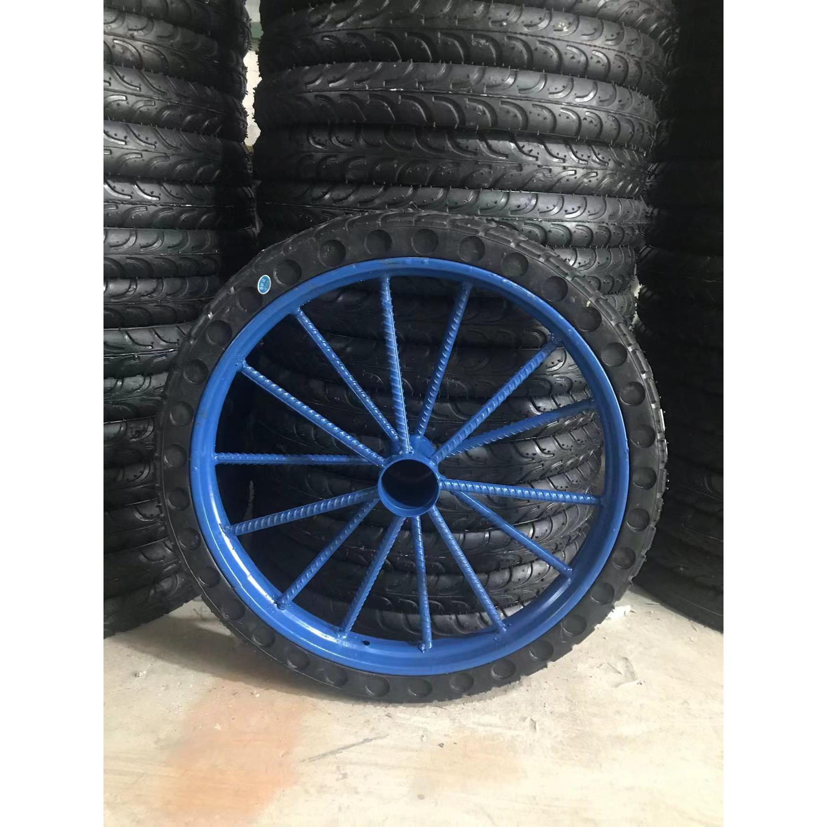 斗车实心轮胎钢筋实心工地手推车全套农用重型300-18高弹性实心胎