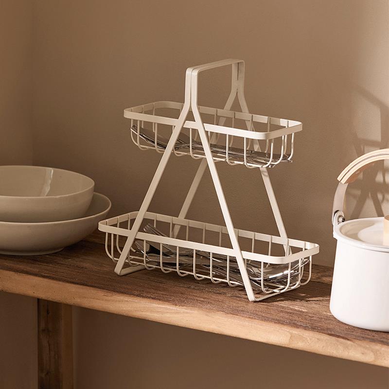 铁艺双层桌面置物架客厅厨房浴室台面餐桌餐具收纳架水果零食架子