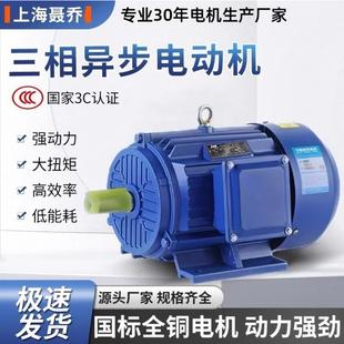 上海聂乔三相异步马达380V全铜ye3 1.5 7.5KW电机380V 0.75