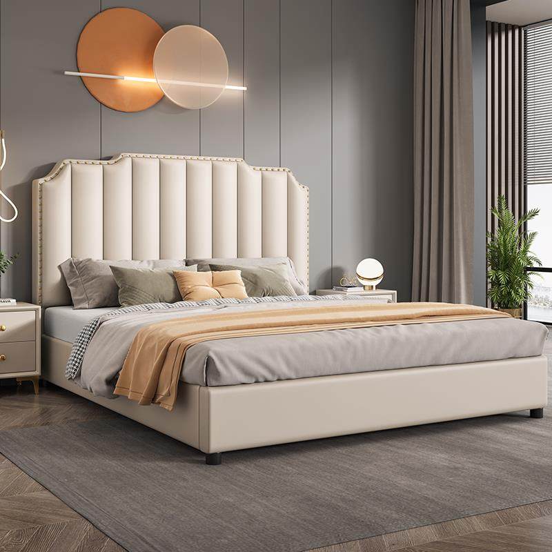 床1米8双人床现代简约新款家用大床女生卧室1米5单人床家用实木床