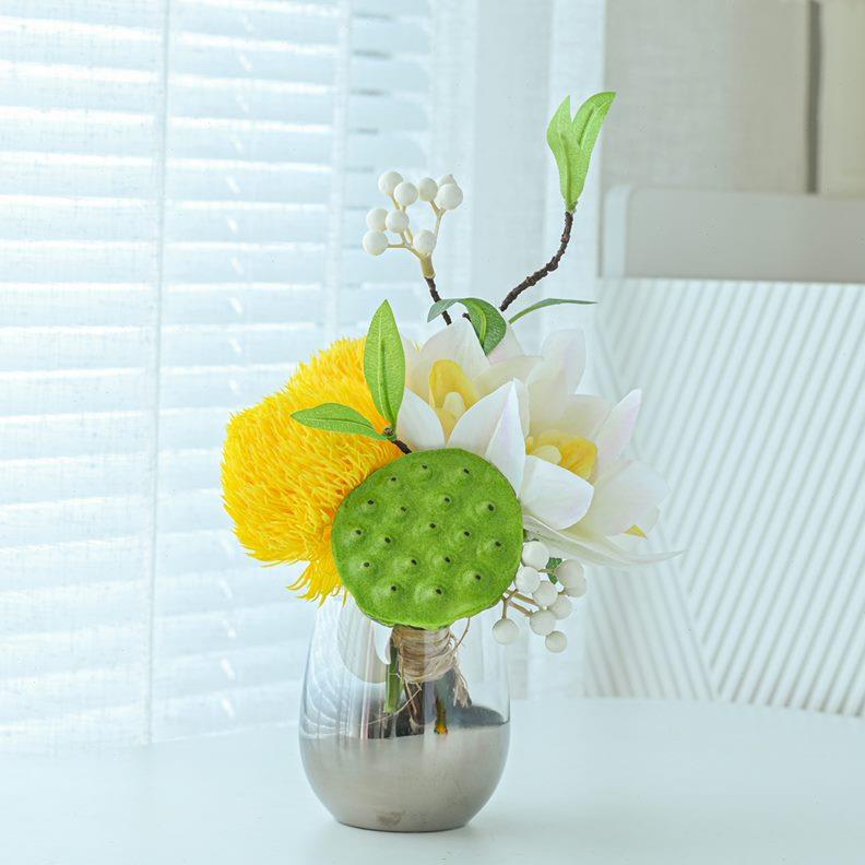 餐桌花电视柜干花摆设室内盆栽仿真花艺塑料插花装饰假花客厅摆件