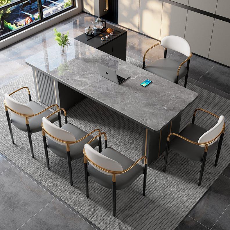 一体茶桌椅组合书桌泡茶办公茶桌家用板茶台现代泡茶一体桌轻奢岩