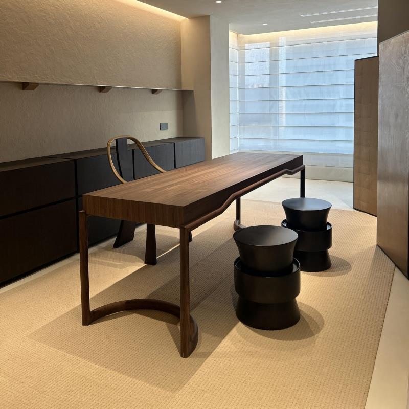 新中式北美黑胡桃木实木茶桌椅组合现代简约客厅家用功夫茶台茶几