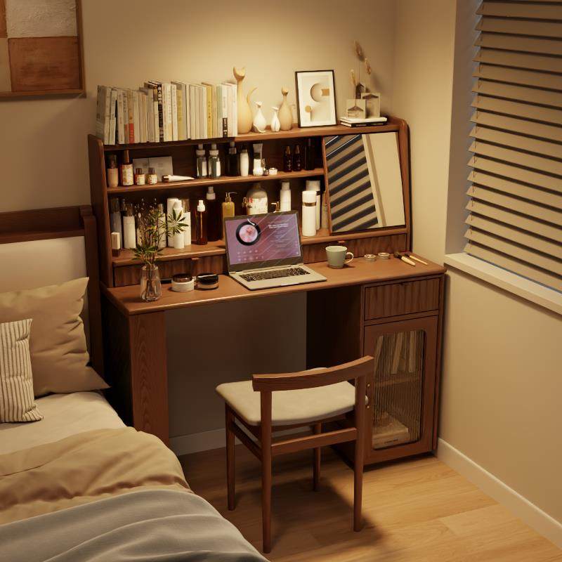 伸缩化妆台实木卧室现代简约小户型书桌北欧桌子收纳柜一体化妆桌,住宅家具,梳妆台/桌,淘宝优惠券,粉丝福利购,淘宝优惠卷