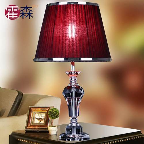 欧式创意简约现代客厅卧室床头书房遥控小水晶台灯结婚庆温馨调光