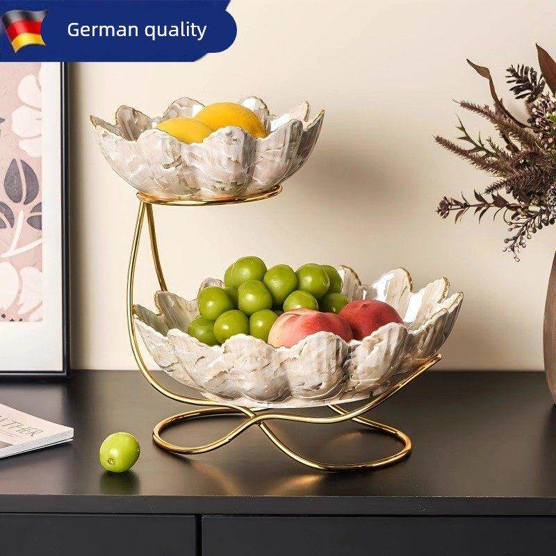 Monroe德国轻奢陶瓷水果盘双层客厅高档家用零食糖果坚果过年盘子