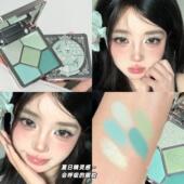 鞠式 精炅眼妆 绿色五色眼影盘清透薄荷绿低饱和哑光细闪温柔纯欲