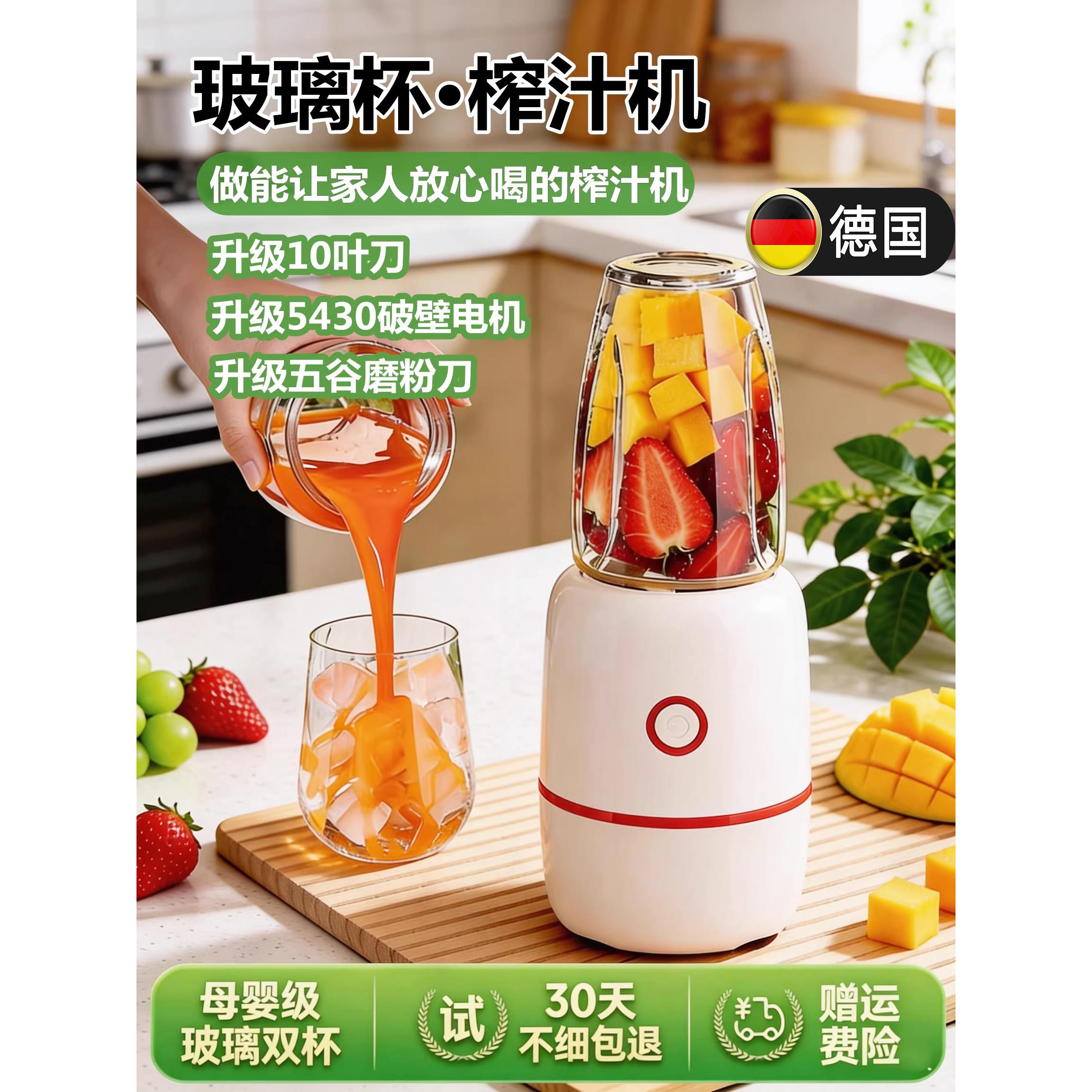德国榨汁机家用多功能便携式电动奶昔杯水果搅拌机料理机榨果汁机