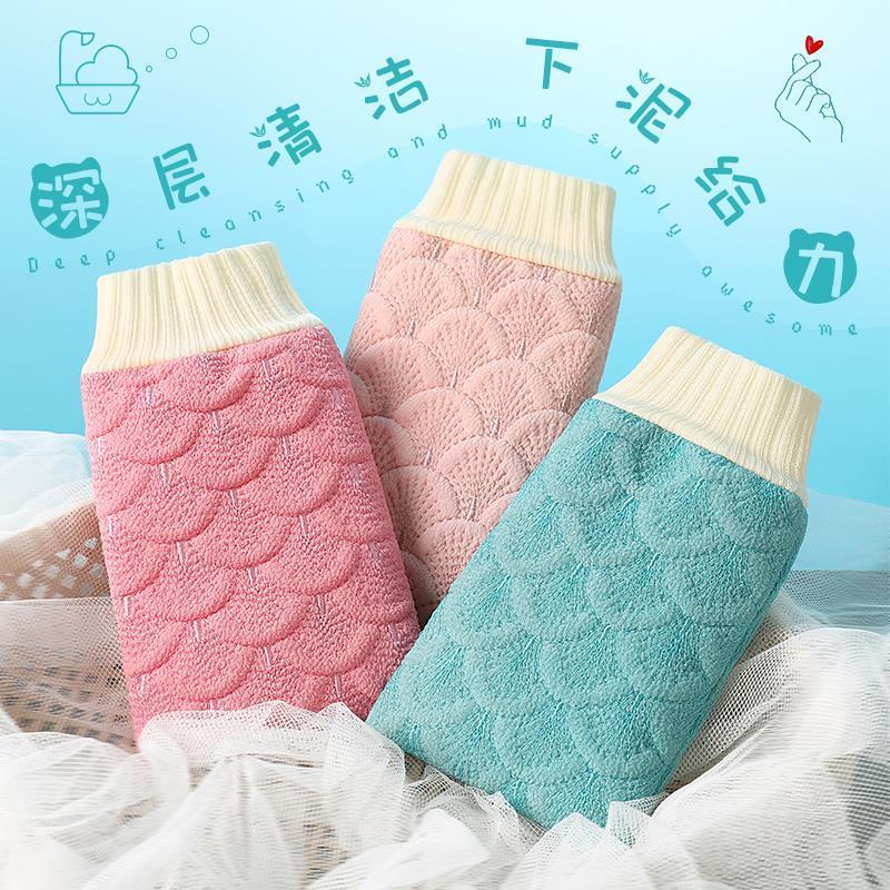 日本洗澡巾搓澡巾家用不伤皮肤不疼男女士强力搓泥神器粗砂手套式
