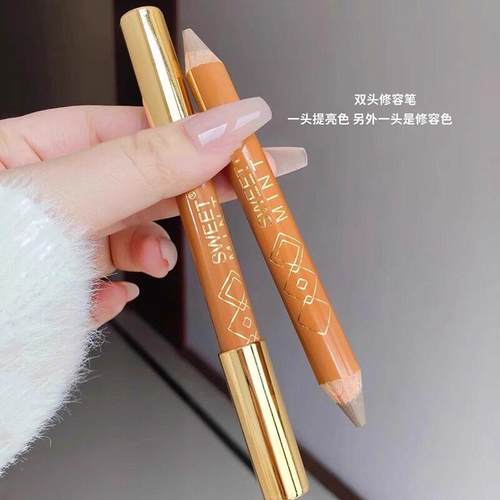 双头修容笔膏卧蚕一体棒阴影立体鼻影提亮人中遮瑕哑光新手适用