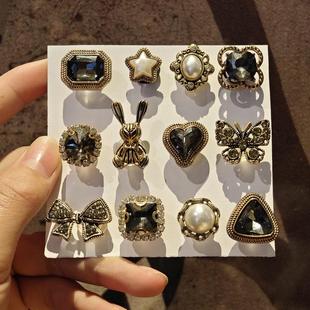 适配黑色crocs卡骆驰洞洞鞋配饰鞋花金属高级感鞋扣装饰配件一套