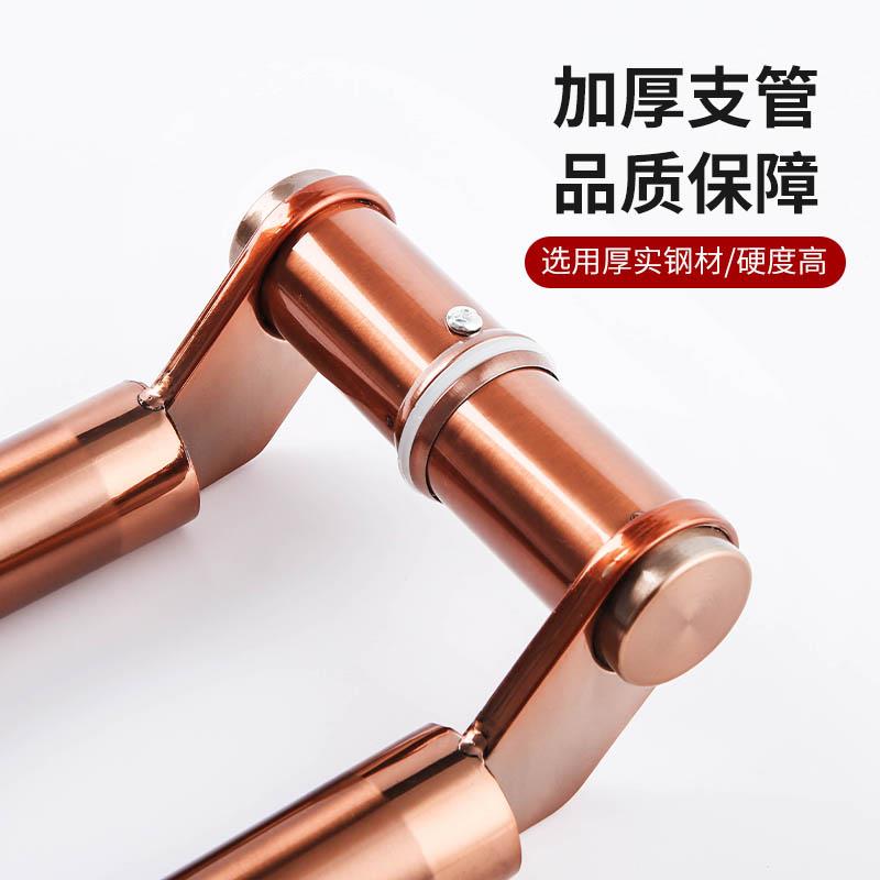 玻璃门拉手不锈钢斜拐脚玫瑰黑钛合金色有无框刀头型侧装大木门把