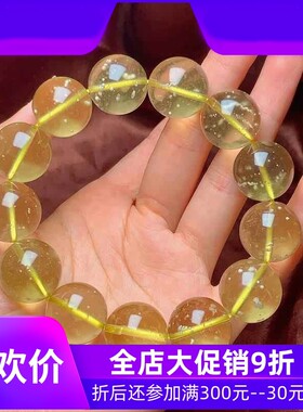 天然利比亚黄金陨石手链 大颗粒男女款单圈圆珠手串 尺寸18.6毫米
