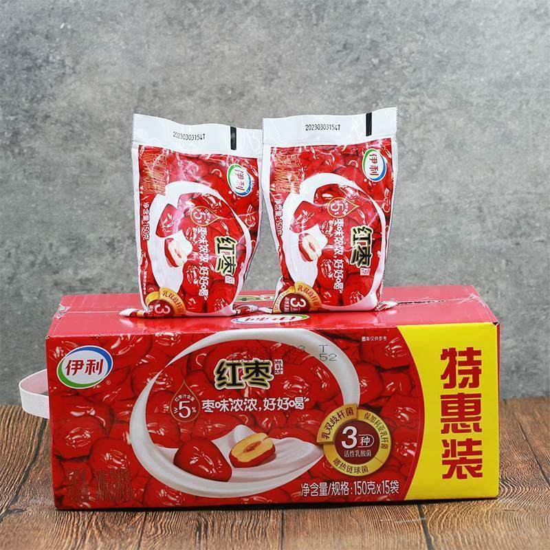 新货伊利红枣酸奶100g/袋装红枣风味酸奶营养早餐奶不发原包装箱